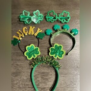 Green and Gold Shamrock Accessories Set